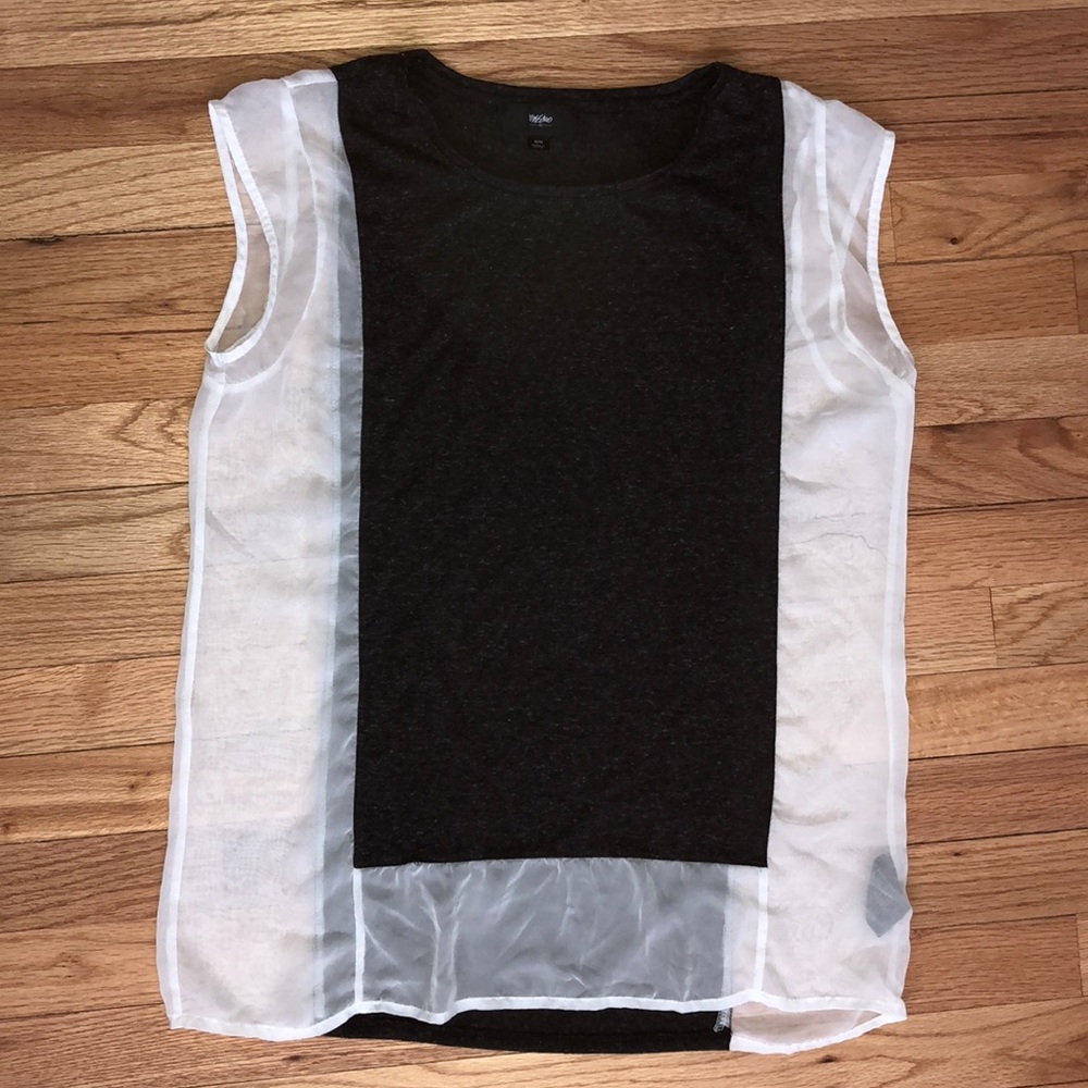 EUC dark gray and sheer off white high-low top M